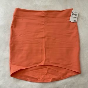 Coral orange mini skirt